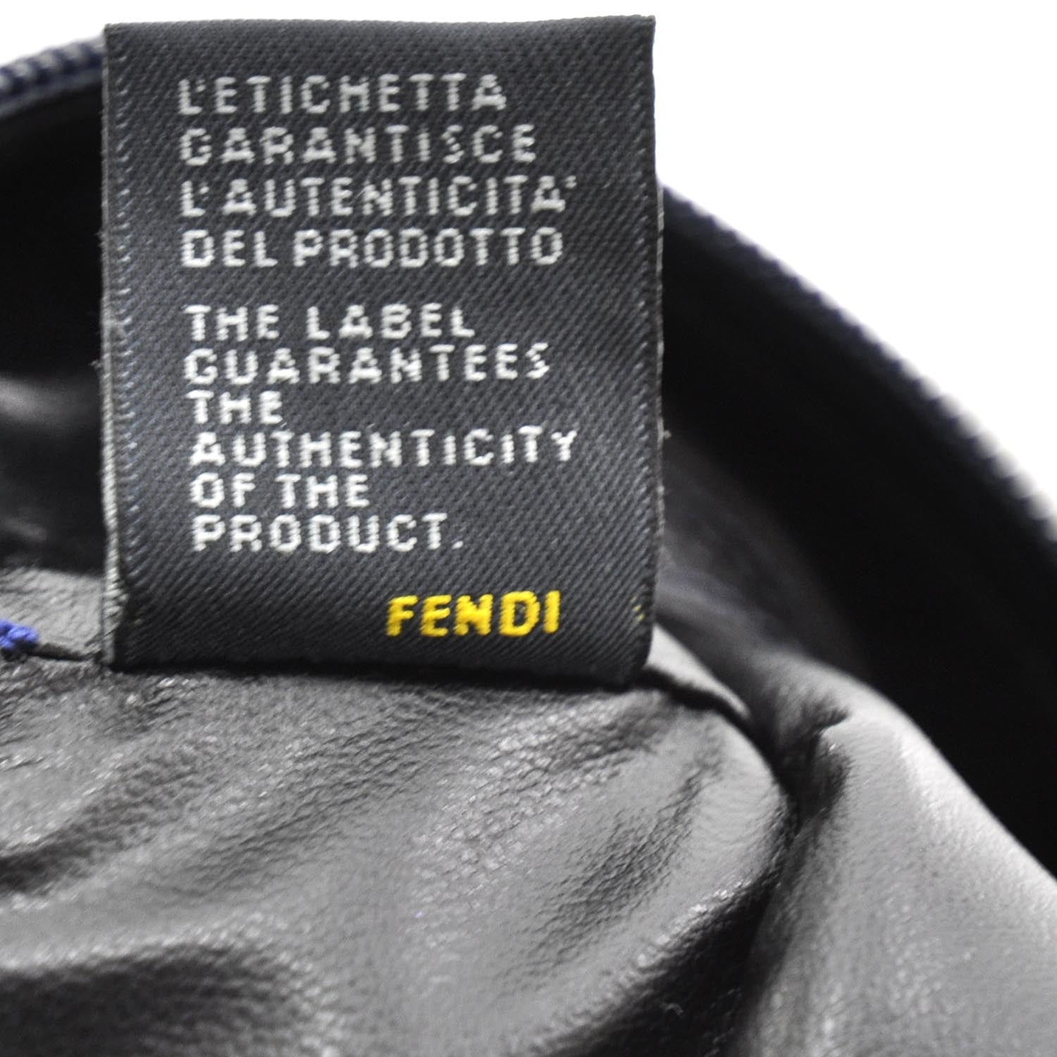 Fendi Patent FF Embossed Large Cosmetic Pouch Navy 9 of 9