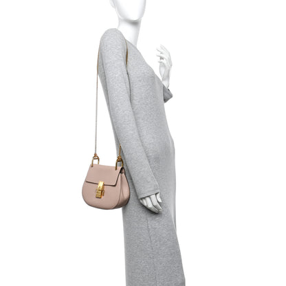 Chloe Grained Lambskin Mini Drew Shoulder Bag Cement Pink 2 of 11