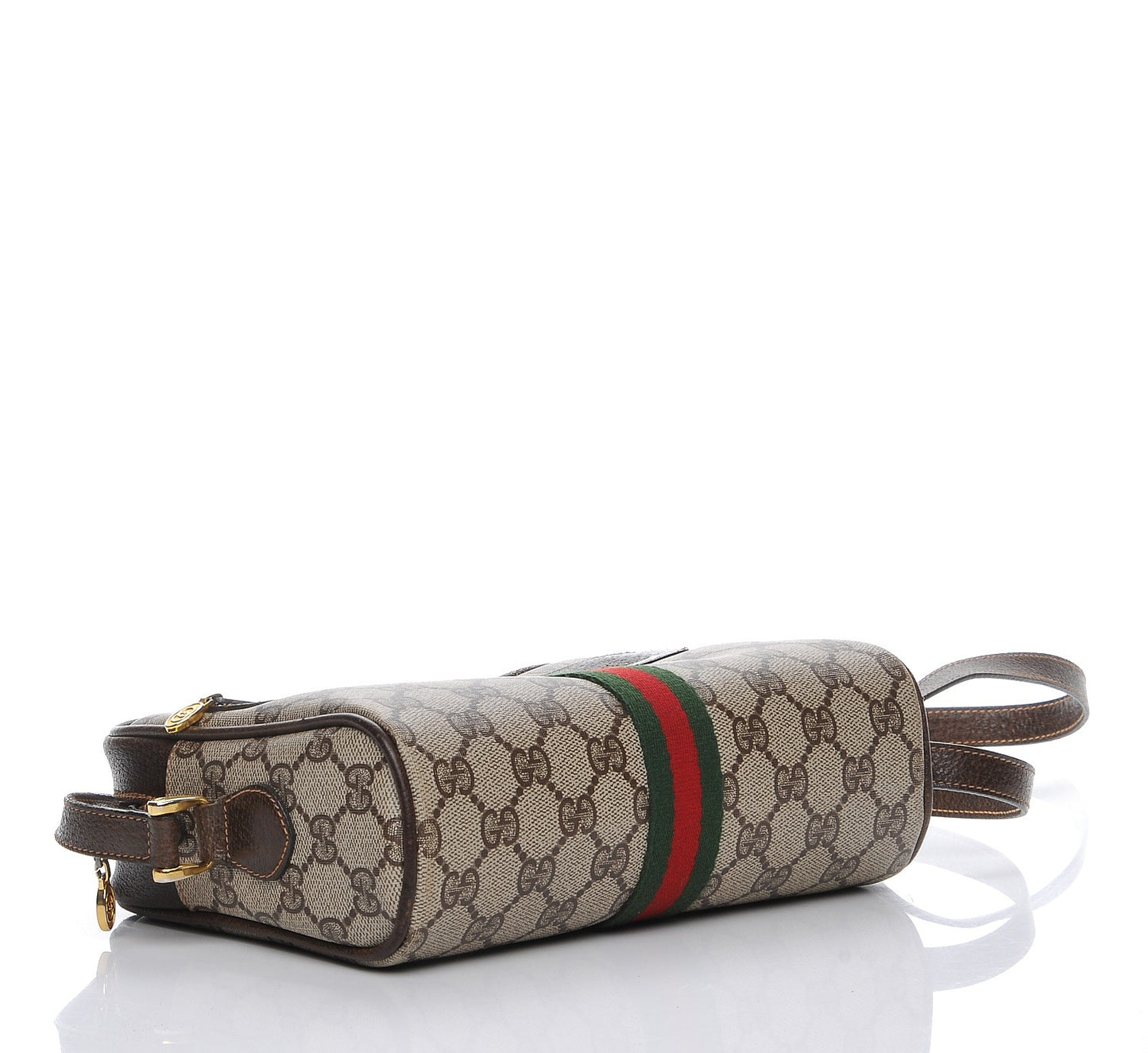 Coated Canvas Monogram Web Small Shoulder Bag Dark Brown