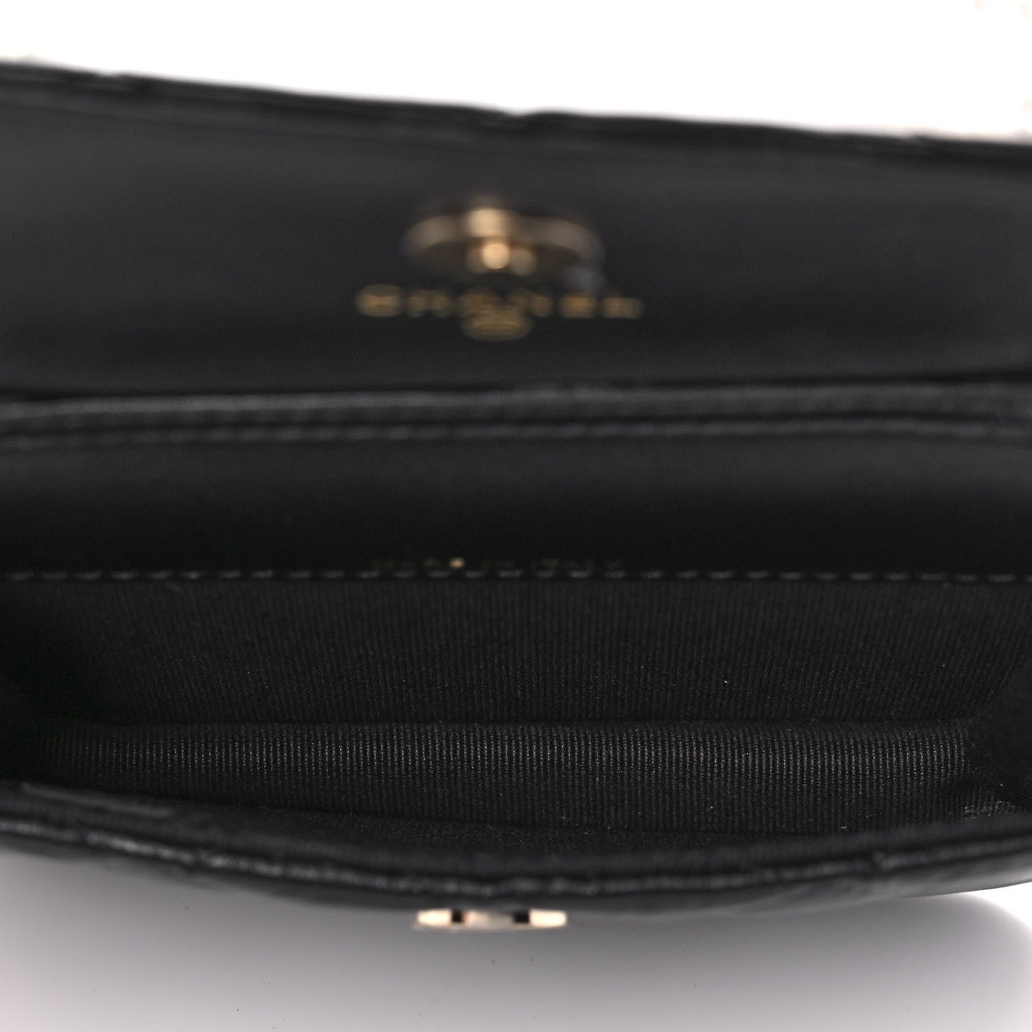 Chanel Calfskin Quilted Maxi Pearls Card Holder Flap With Chain Black 5 of 11