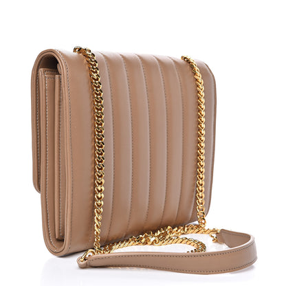 Saint Laurent Lambskin Matelasse Monogram Vicky Chain Wallet Peru 3 of 8