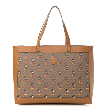Gucci X DISNEY Mini Vintage GG Supreme Monogram Mickey Mouse Large Shopping Tote Beige Vintage Sun Oil 3 of 12