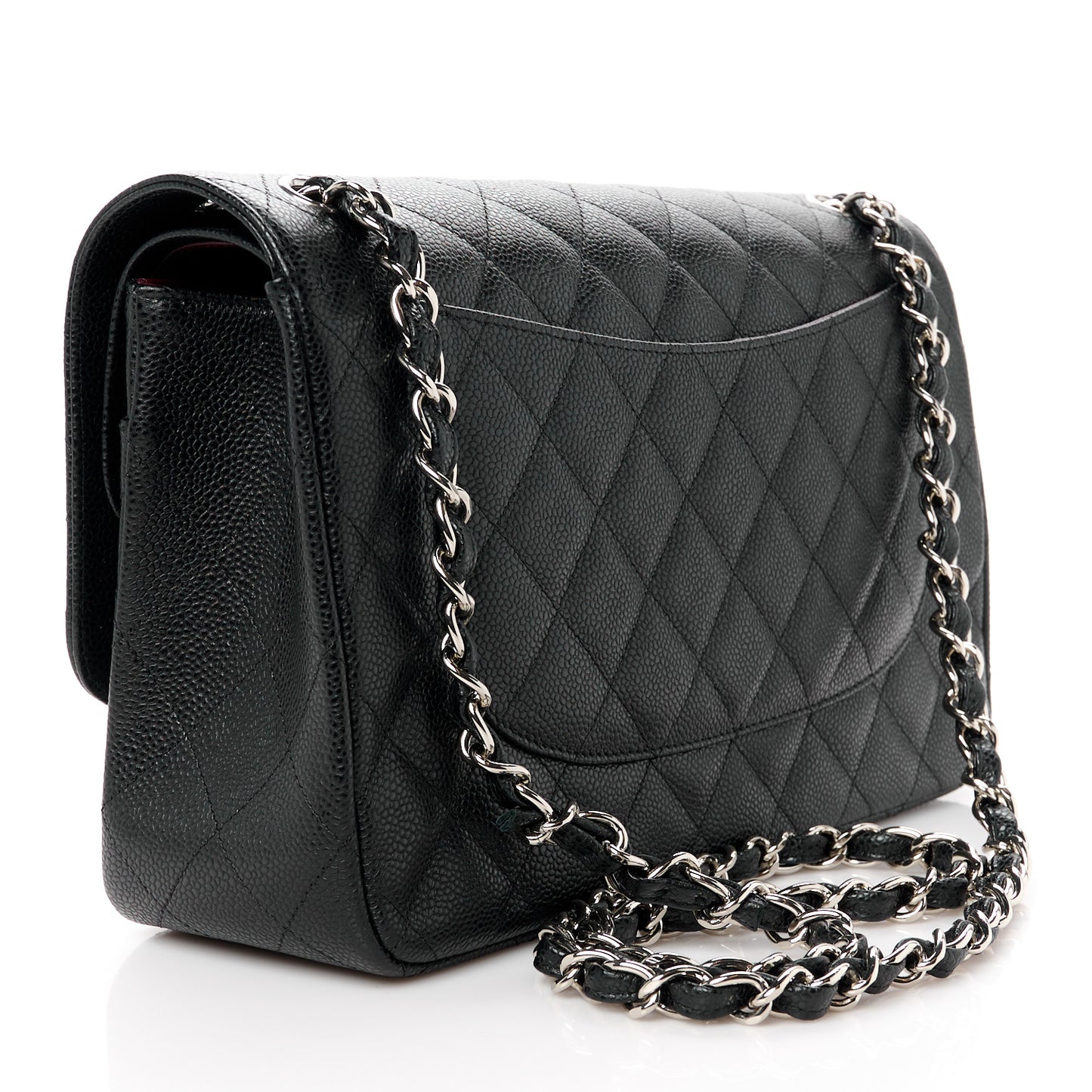 Caviar Quilted Jumbo Double Flap Black