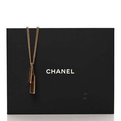 Chanel ID Dog Tag Charm Necklace Gold 5 of 5
