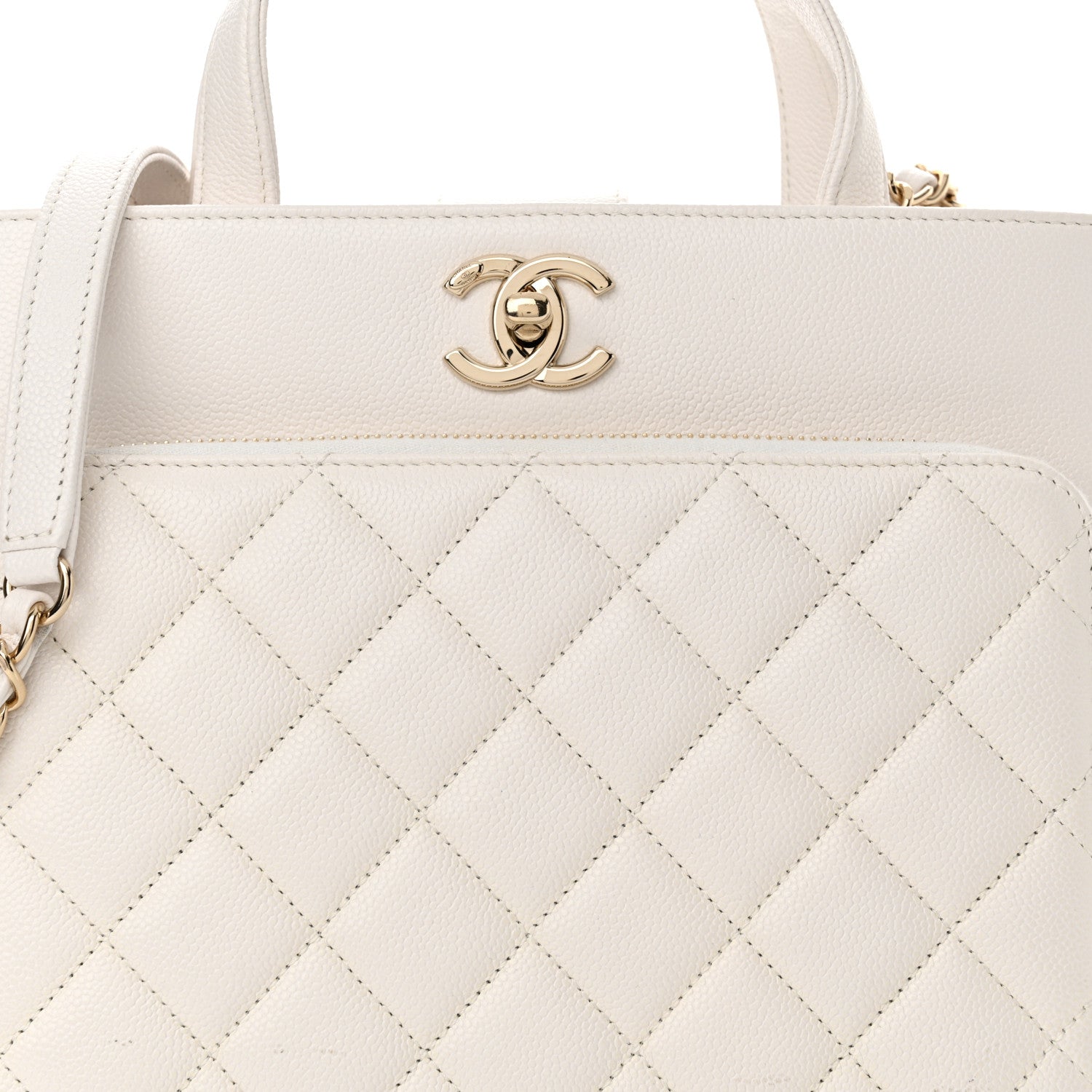 Chanel Caviar Quilted Small Business Affinity Shopping Bag White 8 of 13