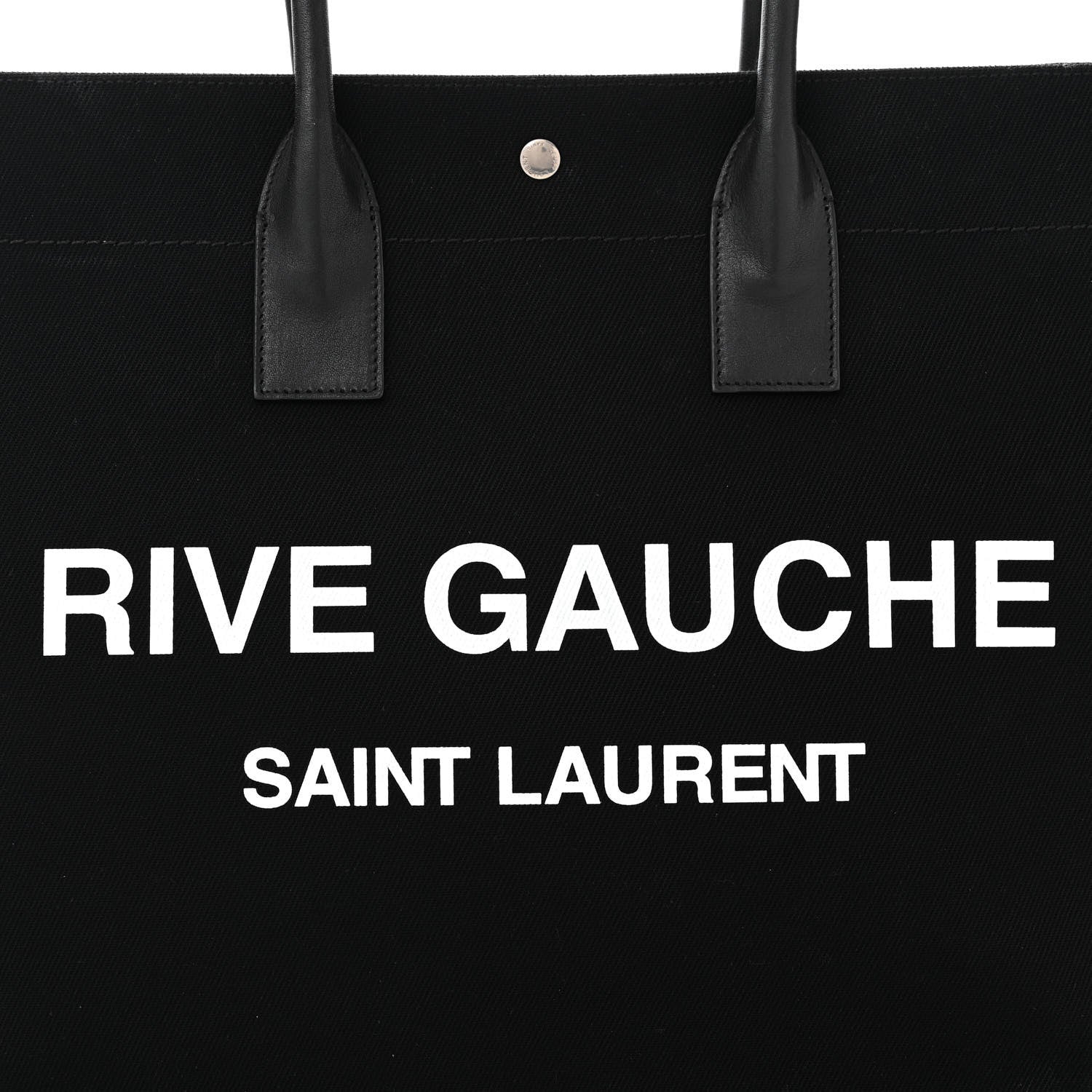 Saint Laurent Linen Calfskin Rive Gauche Tote Black 8 of 10