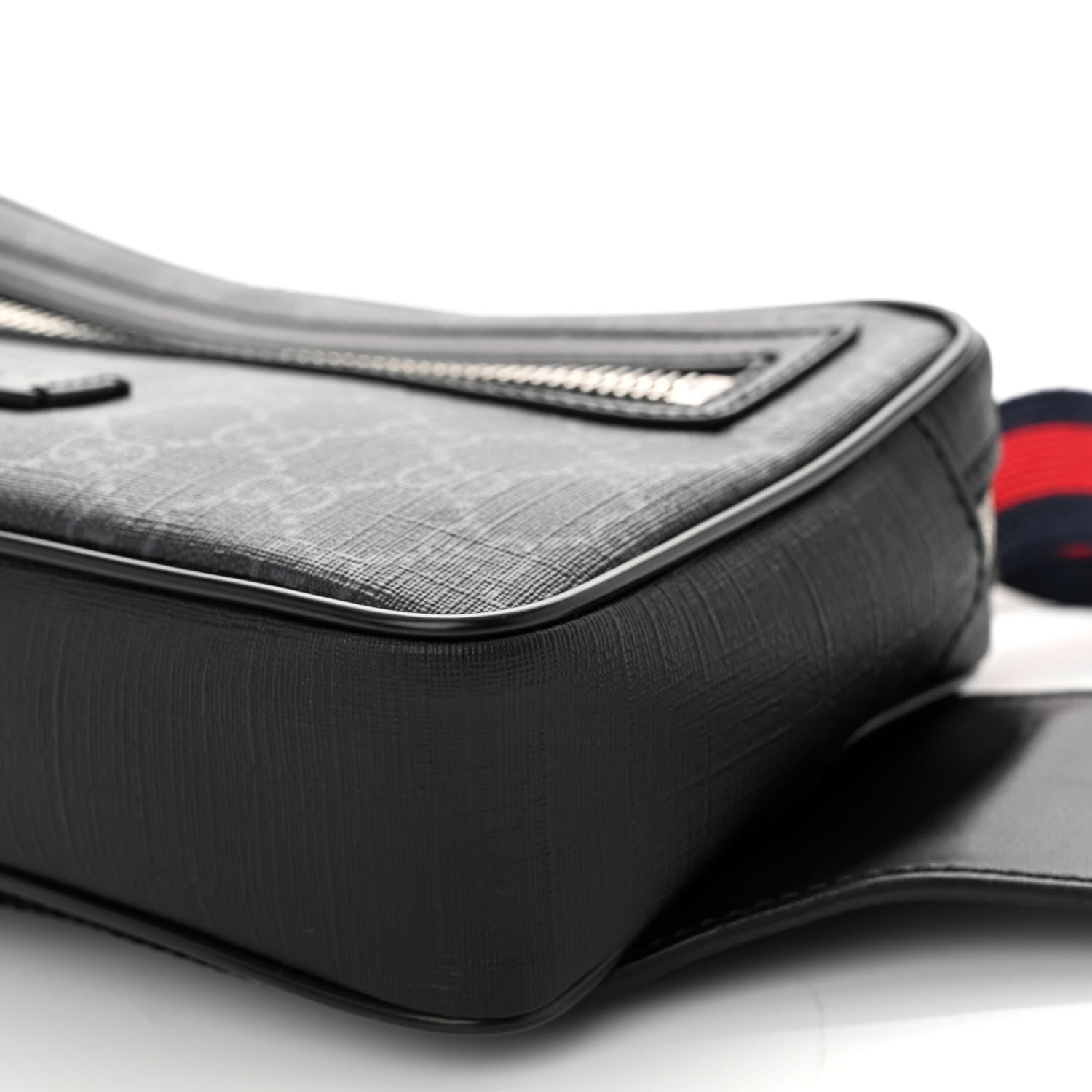 Gucci Soft GG Supreme Monogram Web Belt Bag Black Grey 10 of 10