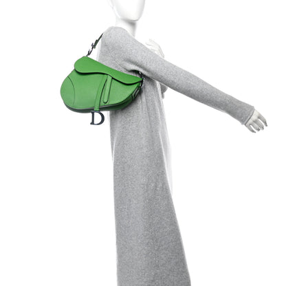 Christian Dior Grained Calfskin Saddle Bag Green 2 of 11