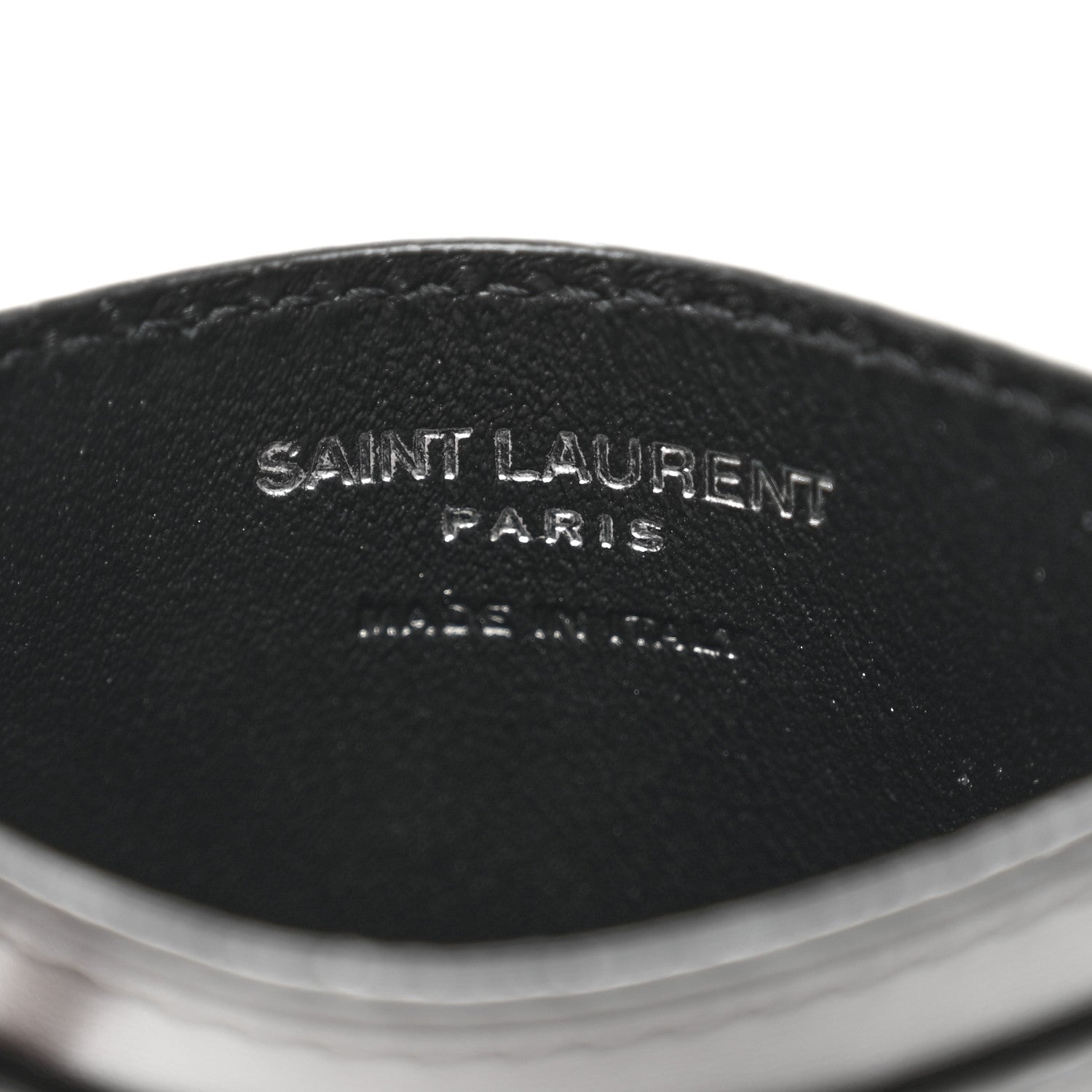 Saint Laurent Calfskin Monogram Credit Card Case Black 6 of 7