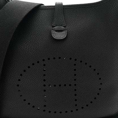 Hermes Taurillon Clemence Evelyne III PM Black 8 of 10