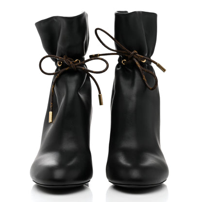 Louis Vuitton Calfskin Monogram Drawstring Ankle Boots 37 Black 2 of 8