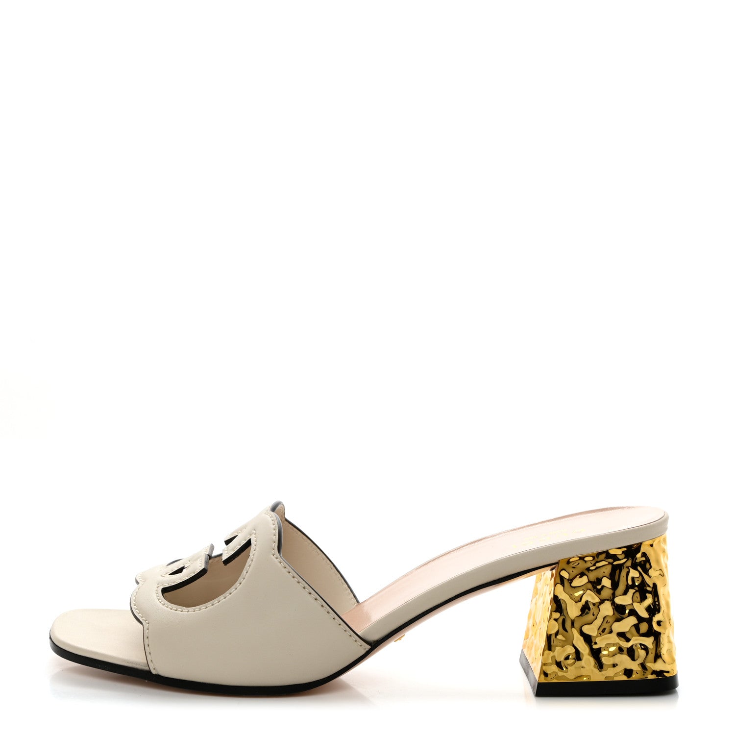 Gucci Cosmos Softy Calfskin Interlocking G Cut Out 55mm Slide Sandals 40.5 White 1 of 8