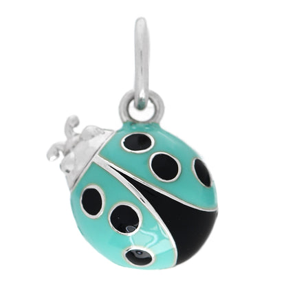Tiffany Sterling Silver Enamel Ladybug Charm Blue 1 of 3