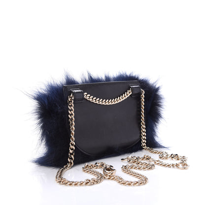 Chloe Fur Nano Georgia Convertible Bag Dark Blue 4 of 9