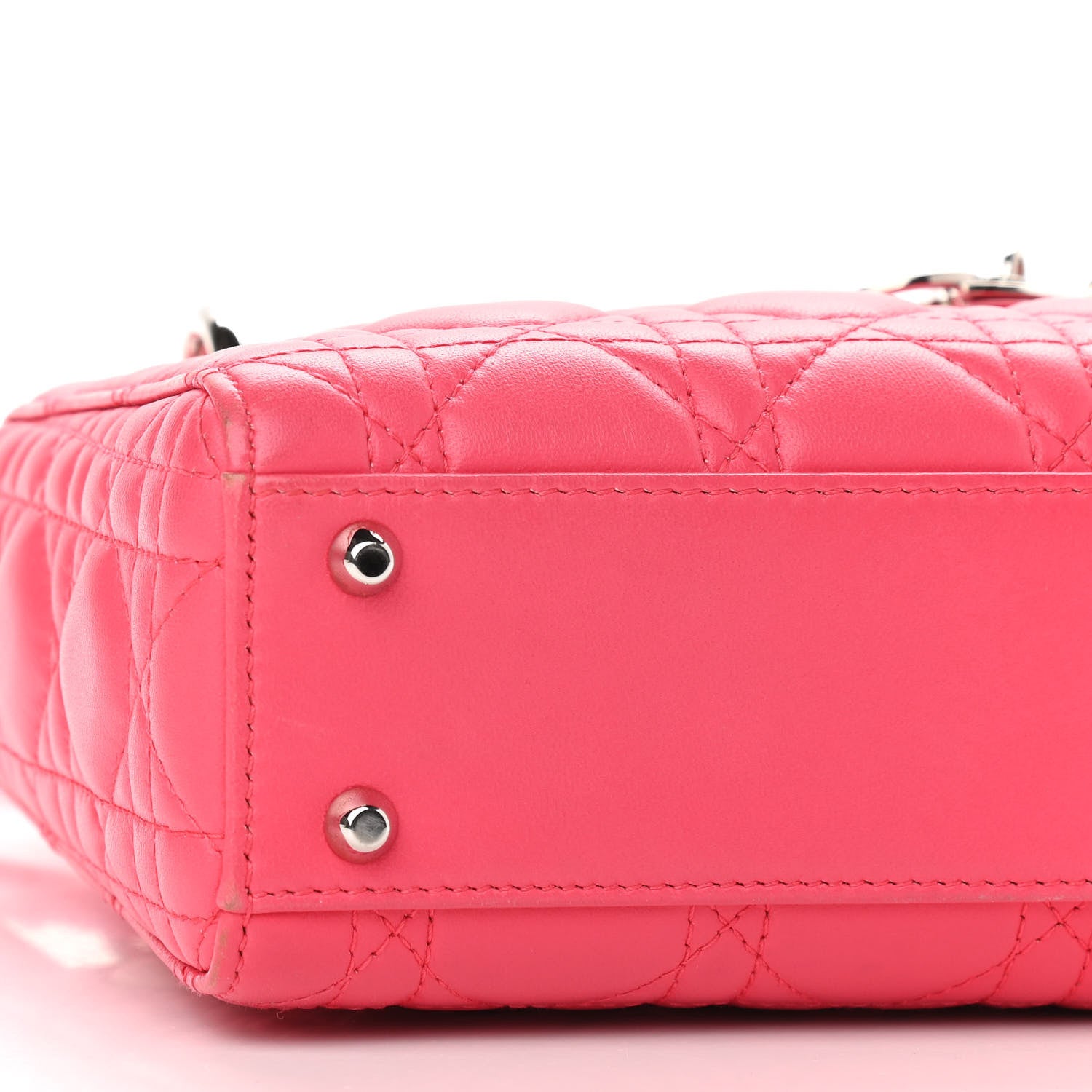 Christian Dior Lambskin Cannage Mini Lady Dior Pink 7 of 13