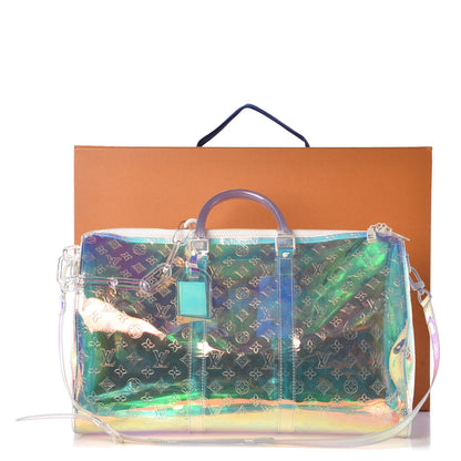 Louis Vuitton PVC Monogram Keepall Bandouliere 50 Iridescent Prism 10 of 10