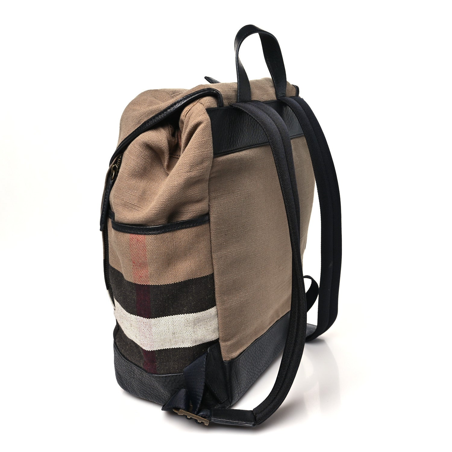 Burberry Canvas Mega Check Drifton Backpack Black 1822606
