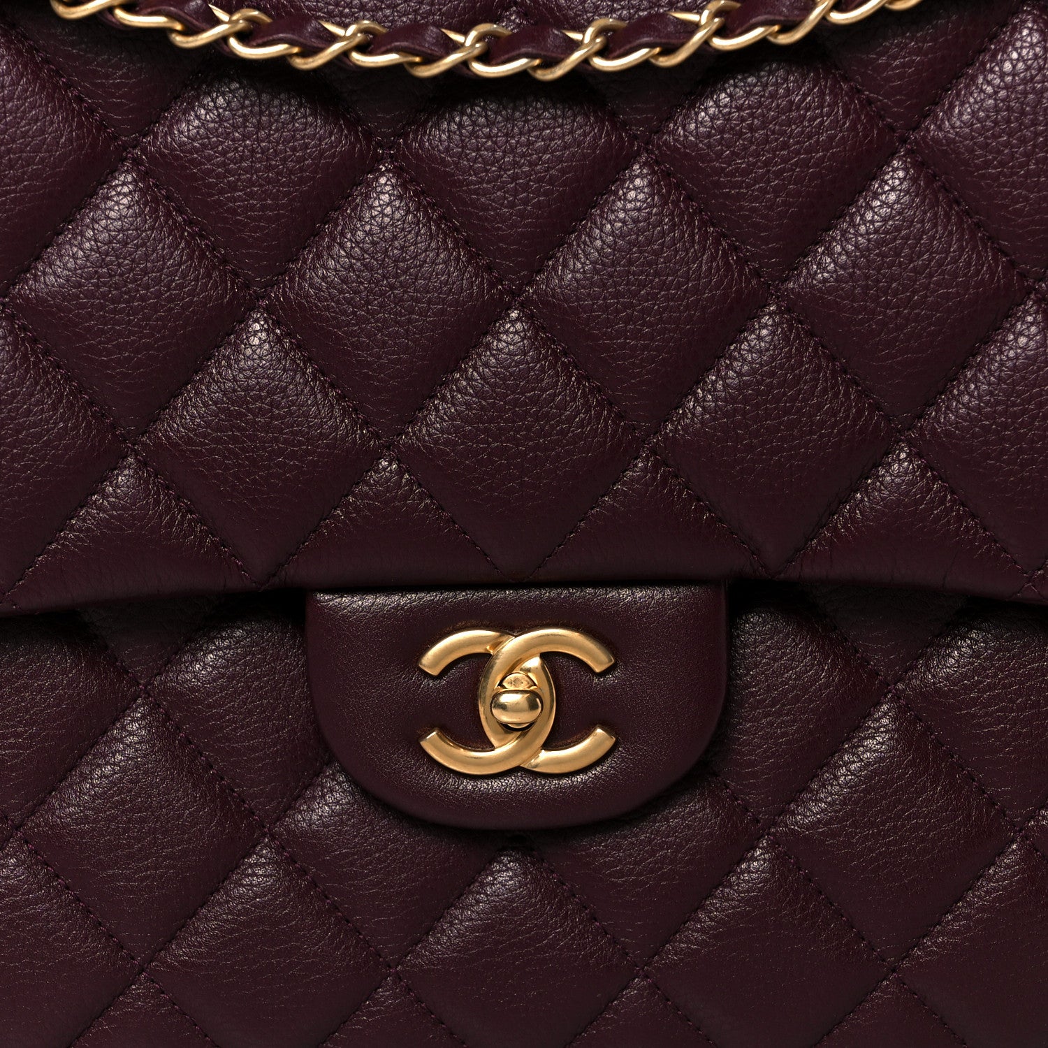 Chanel Grained Calfskin Quilted XXL Travel Flap Bag Burgundy 9 of 11