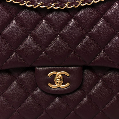 Chanel Grained Calfskin Quilted XXL Travel Flap Bag Burgundy 9 of 11