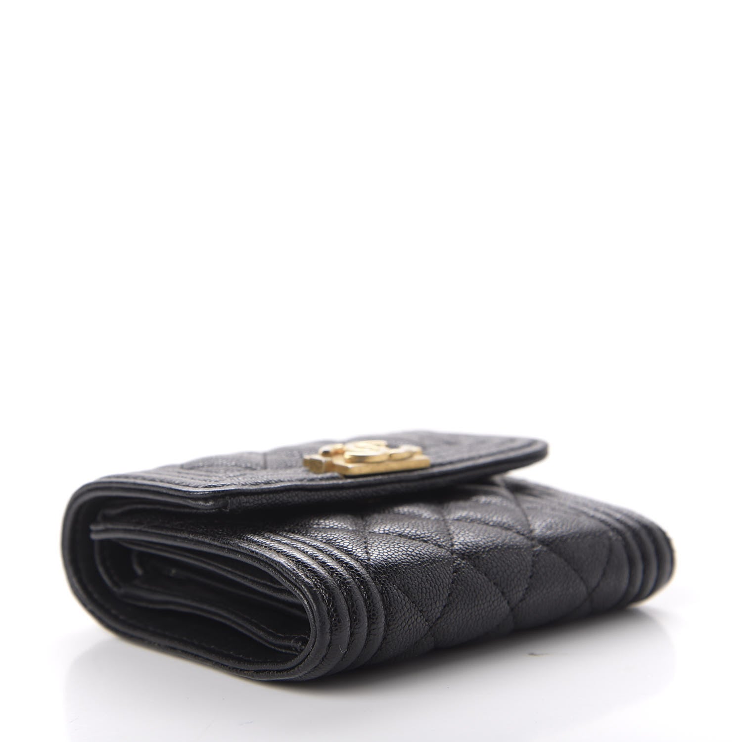 Chanel Caviar Quilted Compact Boy Wallet Black 4 of 7