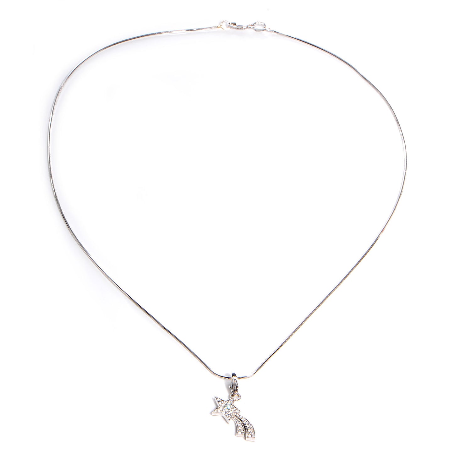 18k White Gold Diamond Comete Pendant Necklace