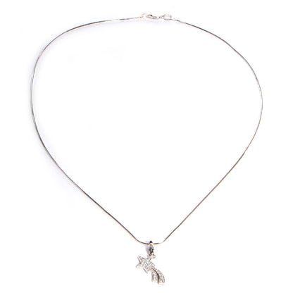 Chanel 18k White Gold Diamond Comete Pendant Necklace 3 of 5
