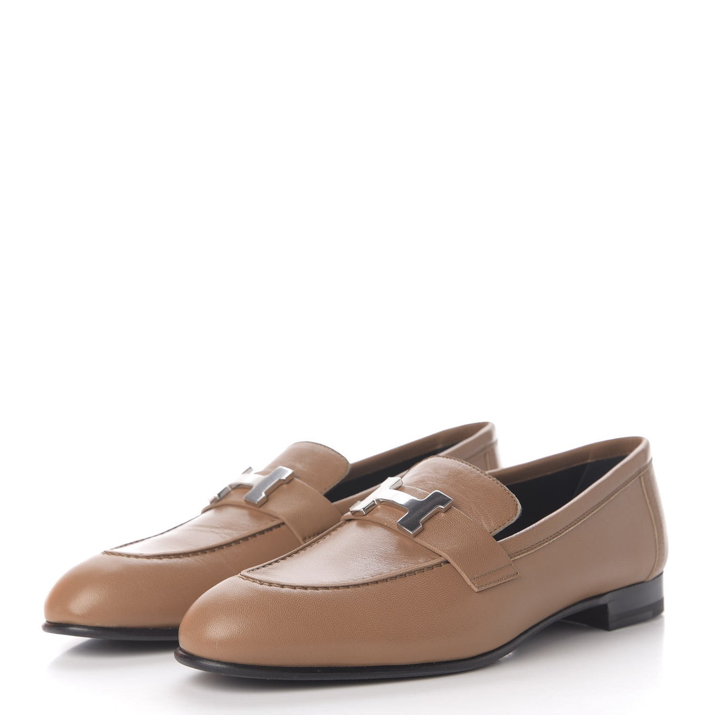Goatskin Womens Paris Loafers 36.5 Etoupe