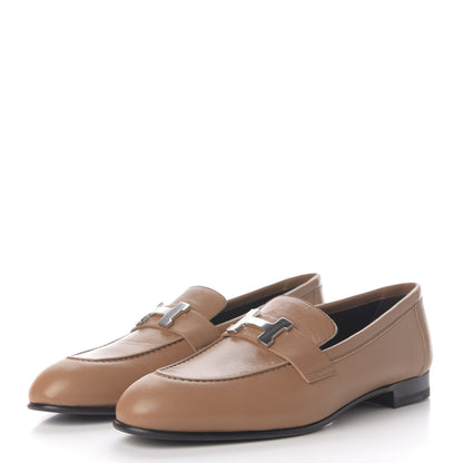 Hermes Goatskin Womens Paris Loafers 36.5 Etoupe 3 of 12