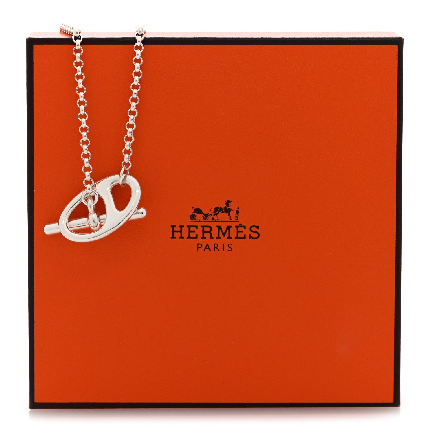 Hermes Sterling Silver Chaine D'Ancre Punk Toggle Necklace 5 of 5