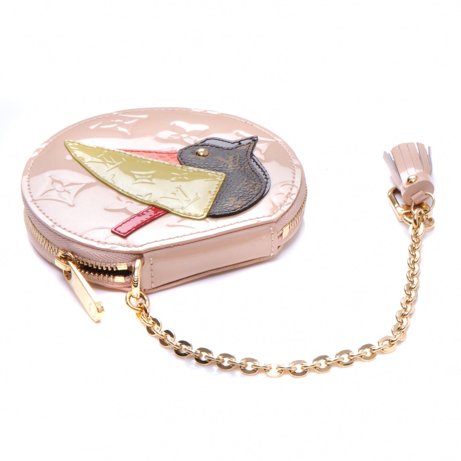 Louis Vuitton Vernis Animania Oiseau Songbird Coin Purse Rose Florentin 4 of 7