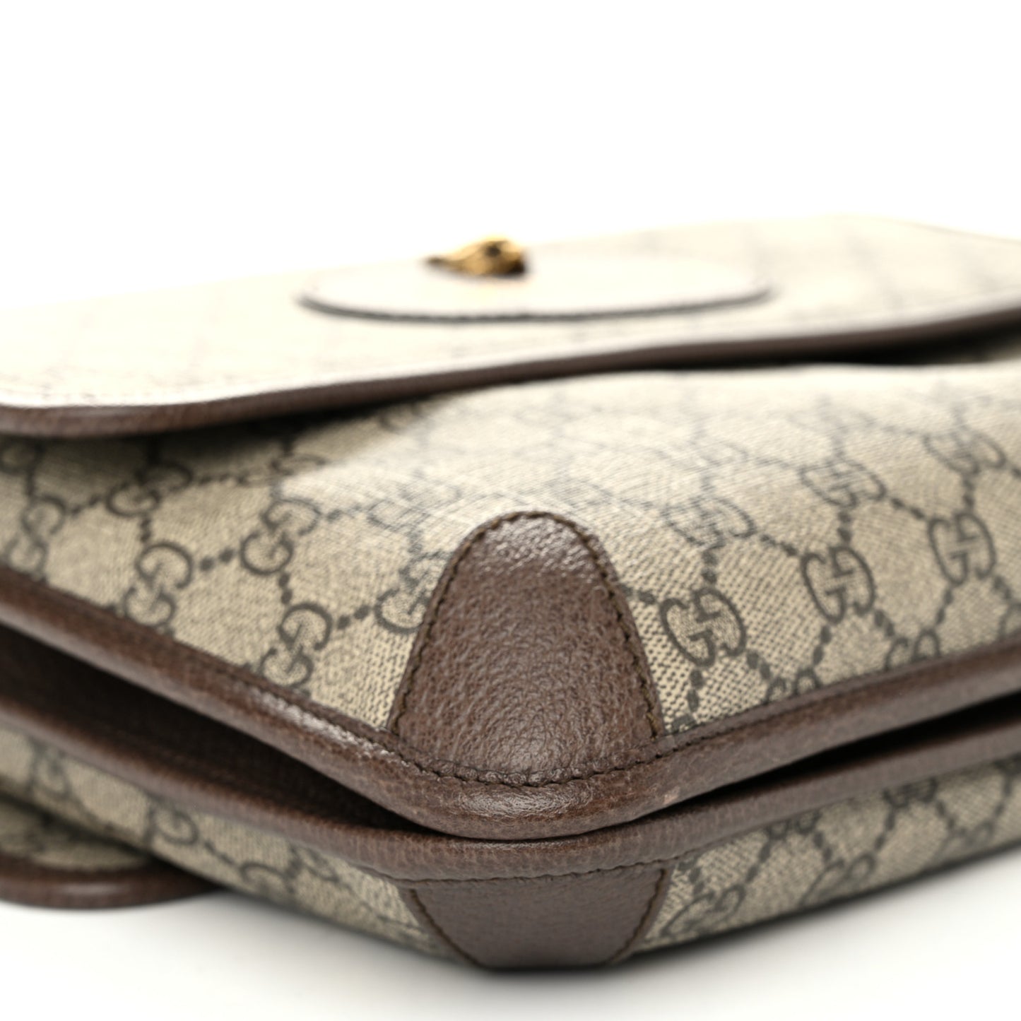 GG Supreme Monogram Web Neo Vintage Double Flap Messenger Bag Beige New Acero