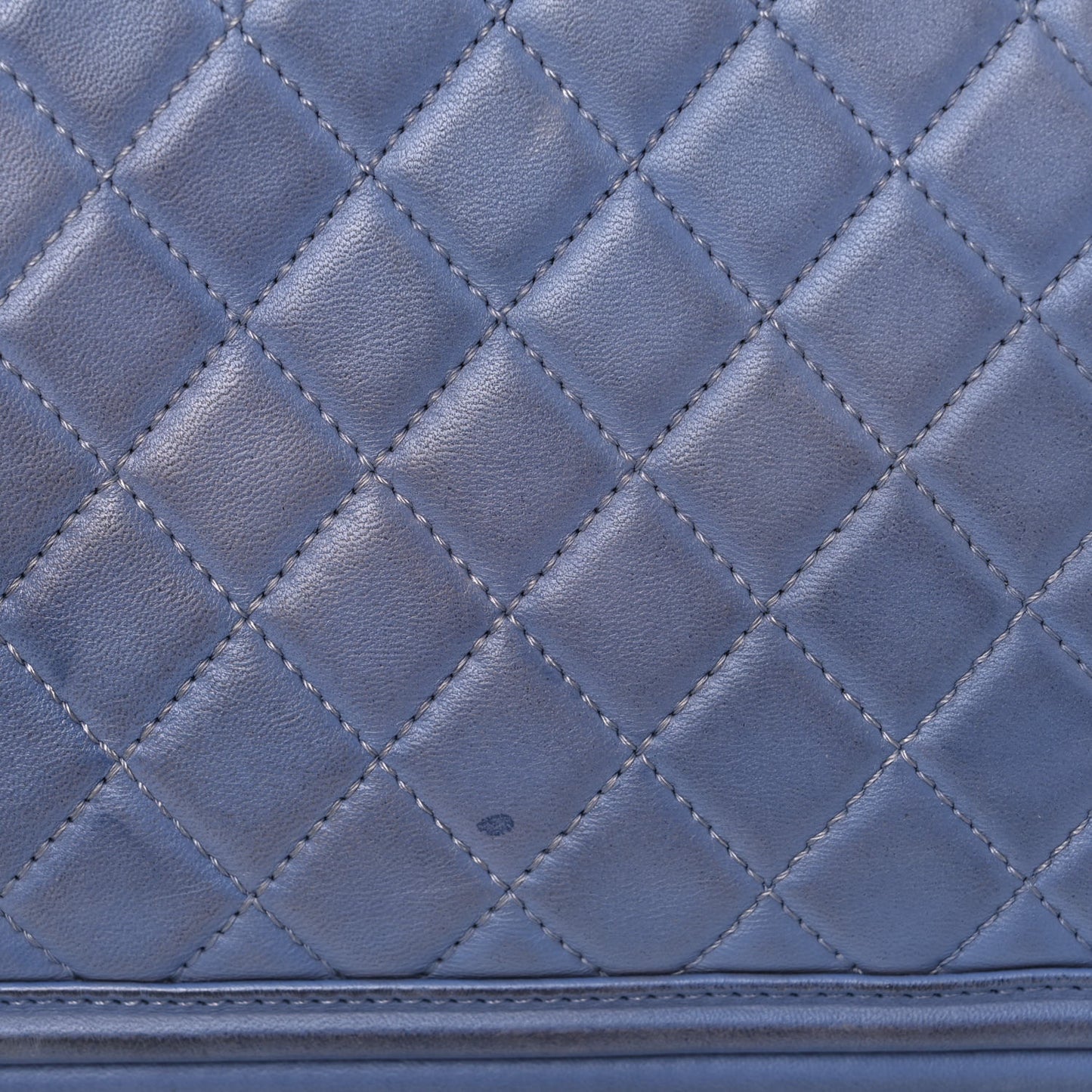 Lambskin Quilted Large Boy Flap Light Blue