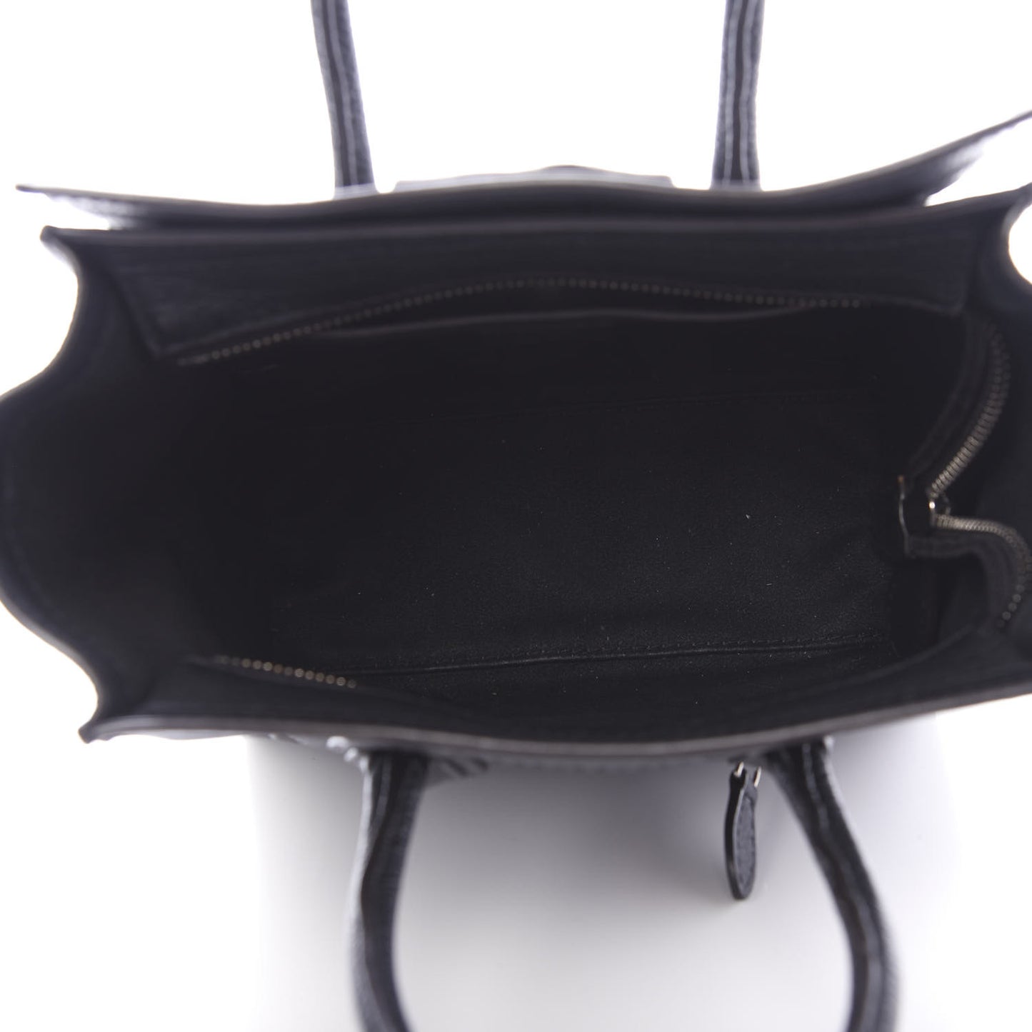 Drummed Calfskin Nano Luggage Black