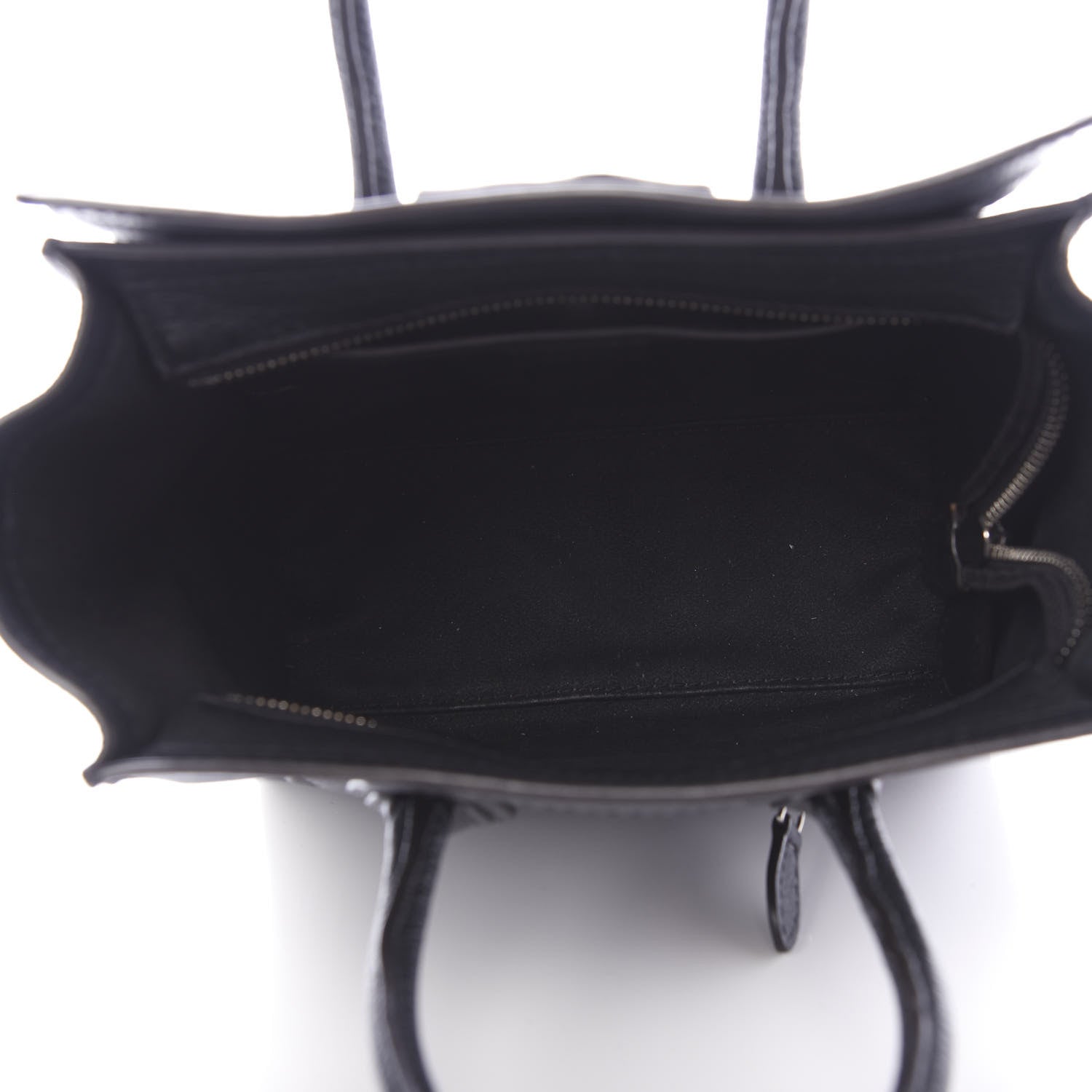 Celine Drummed Calfskin Nano Luggage Black 6 of 11