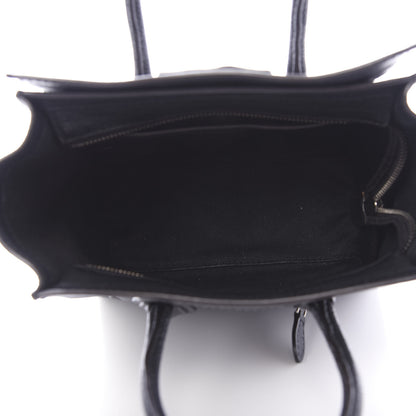 Celine Drummed Calfskin Nano Luggage Black 6 of 11