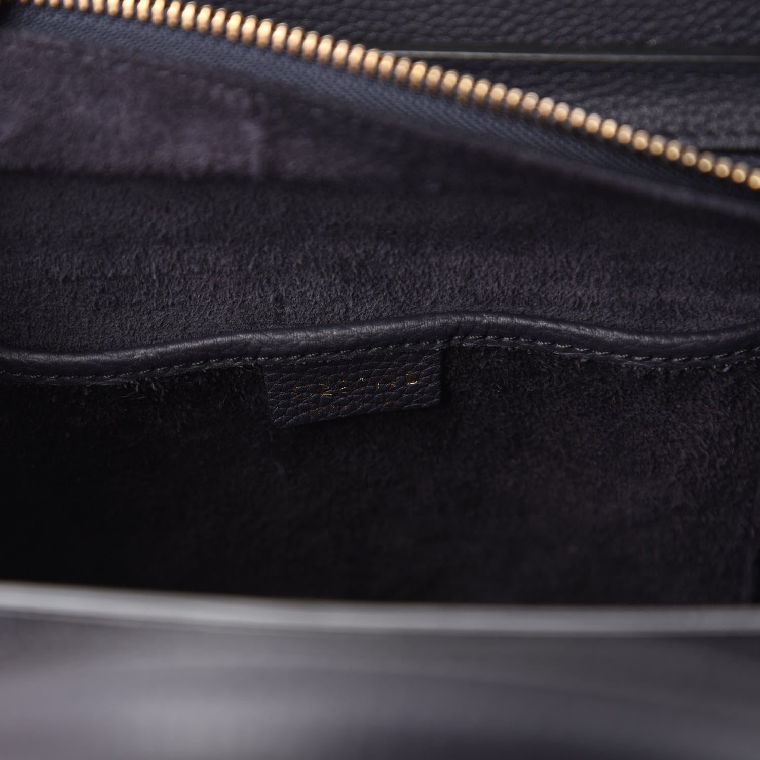 Celine Drummed Calfskin Nano Luggage Navy Blue 8 of 10