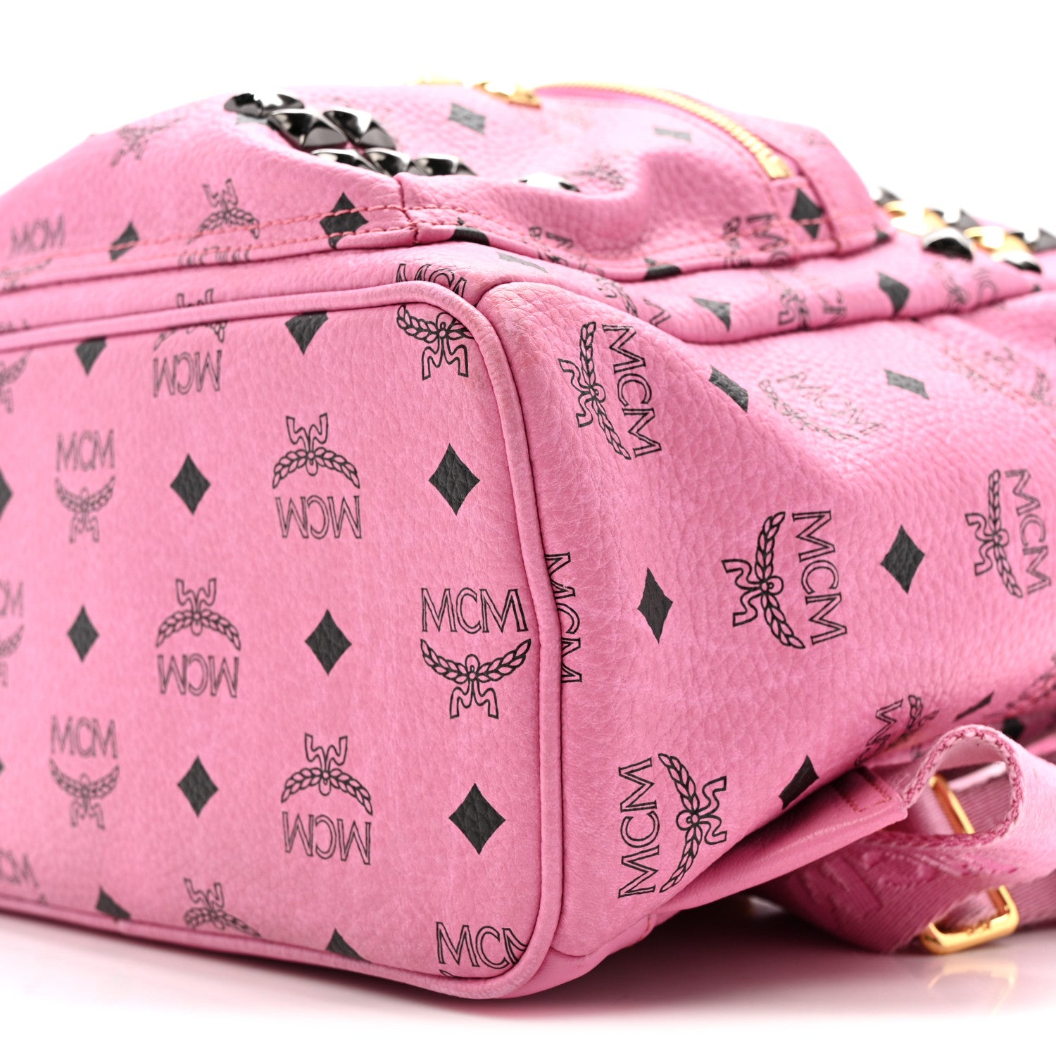 MCM Visetos Studded Small Stark M Backpack Pink 1834793 – FASHIONPHILE