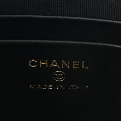 Chanel Shiny Aged Calfskin Quilted Top Handle Clutch With Chain Black 6 of 11