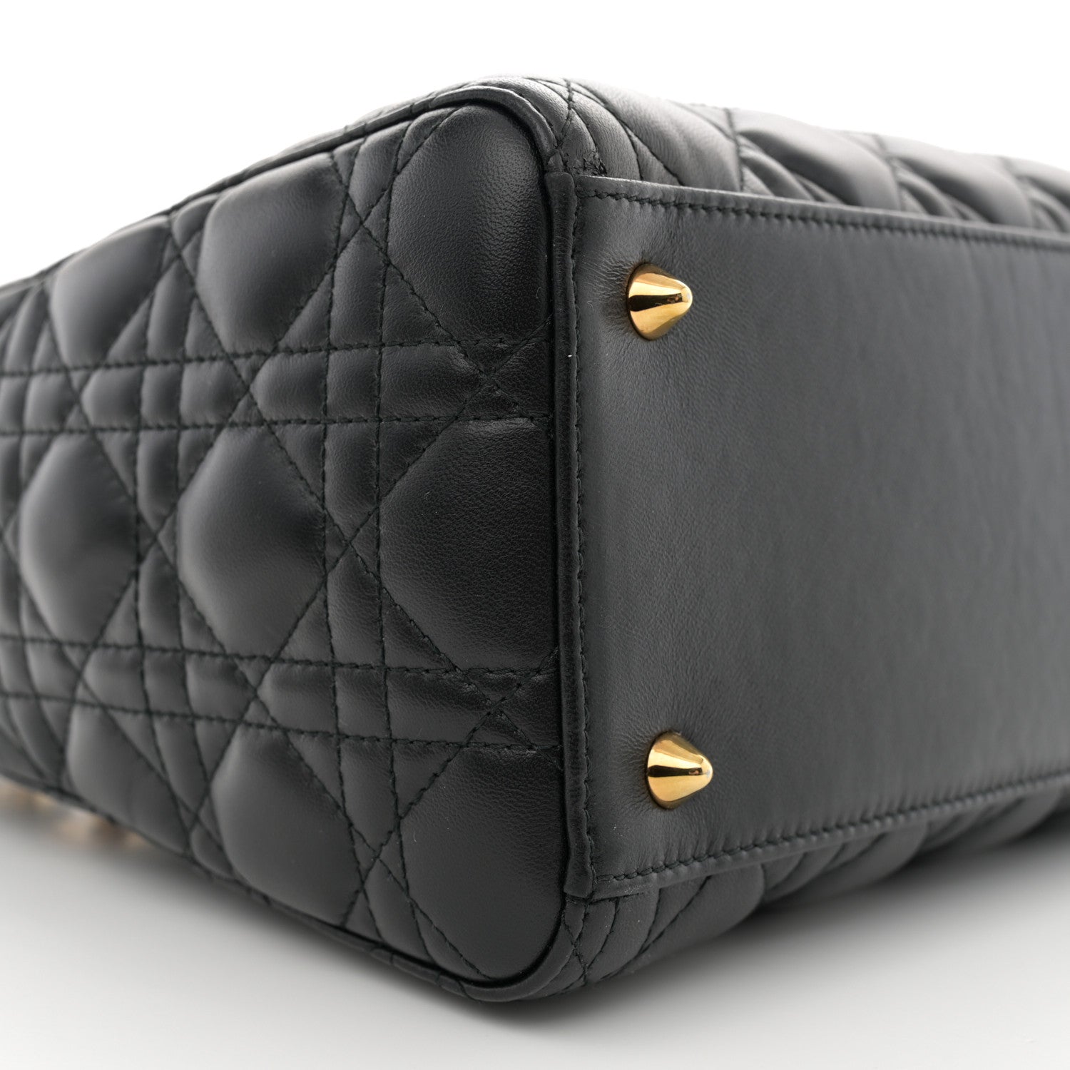 Christian Dior Lambskin Cannage Medium Lady Dior Black 9 of 10
