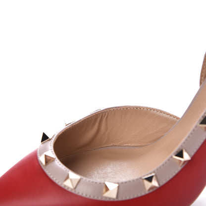Valentino Garavani Nappa Rockstud Half D'Orsay Slingback 85mm Pumps 37.5 Rosso Valentino Poudre 5 of 10