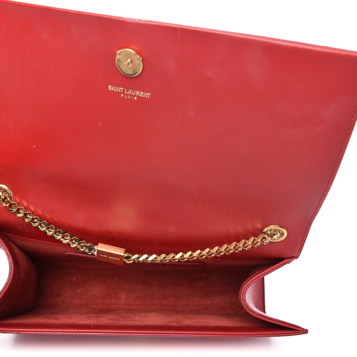 Saint Laurent Smooth Calfskin Medium Classic Monogram Kate Tassel Satchel Lipstick Red 5 of 9