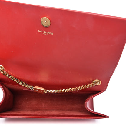 Saint Laurent Smooth Calfskin Medium Classic Monogram Kate Tassel Satchel Lipstick Red 5 of 9