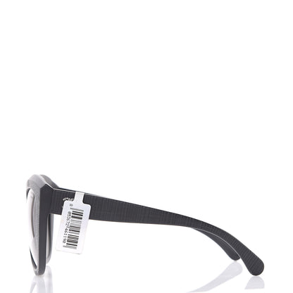 Chanel Tweed Effect CC Polarized Butterfly Signature Sunglasses 5332 Black 2 of 8