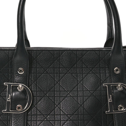 Christian Dior Calfskin Cannage D Buckle Tote Black 8 of 13