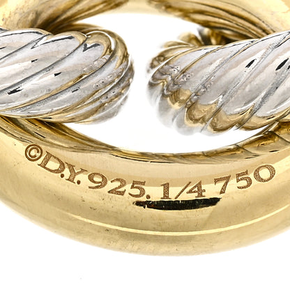 David Yurman Sterling Silver 18K Yellow Gold 19mm Extra Large Oval Link Bracelet 3 of 3