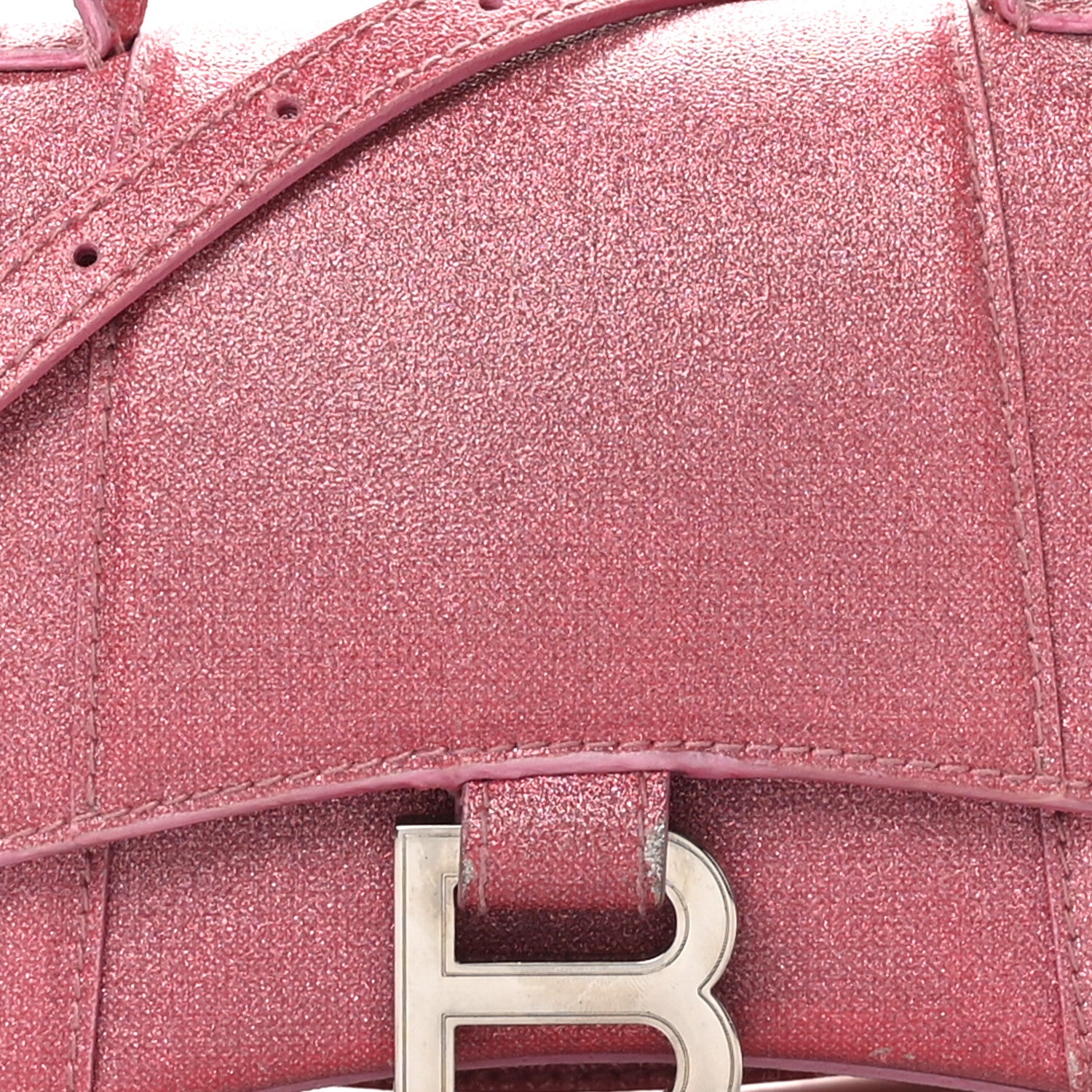 バレンシアガ バッグ BALENCIAGA HOURGLASS グリッター Balenciaga Glitter Fabric Hourglass Top Handle Bag XS Sweet Pink
