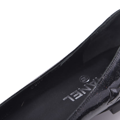 Chanel Patent Glitter Flats 38 Black 12 of 12
