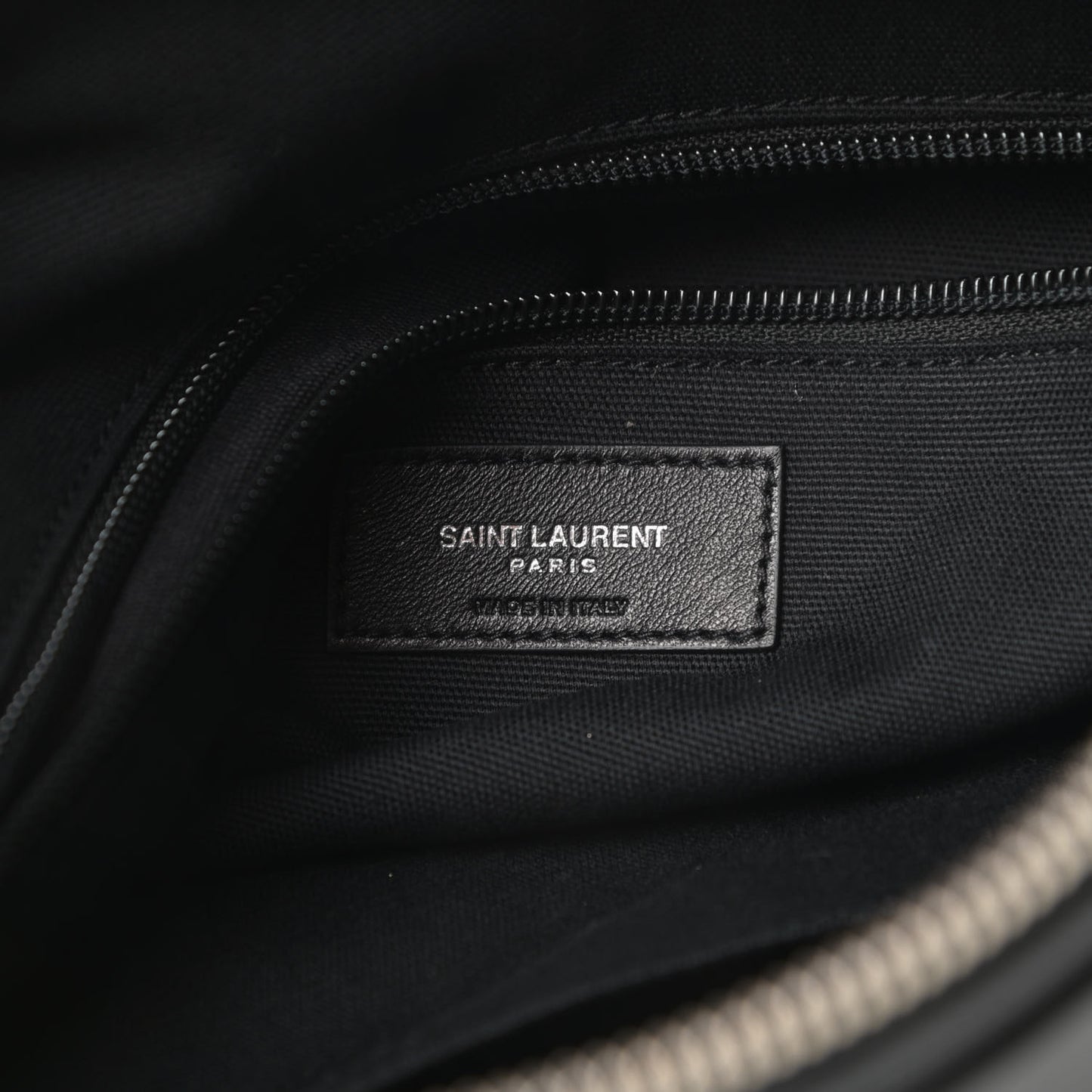 Canvas Calfskin Belted Flat Messenger Bag Black