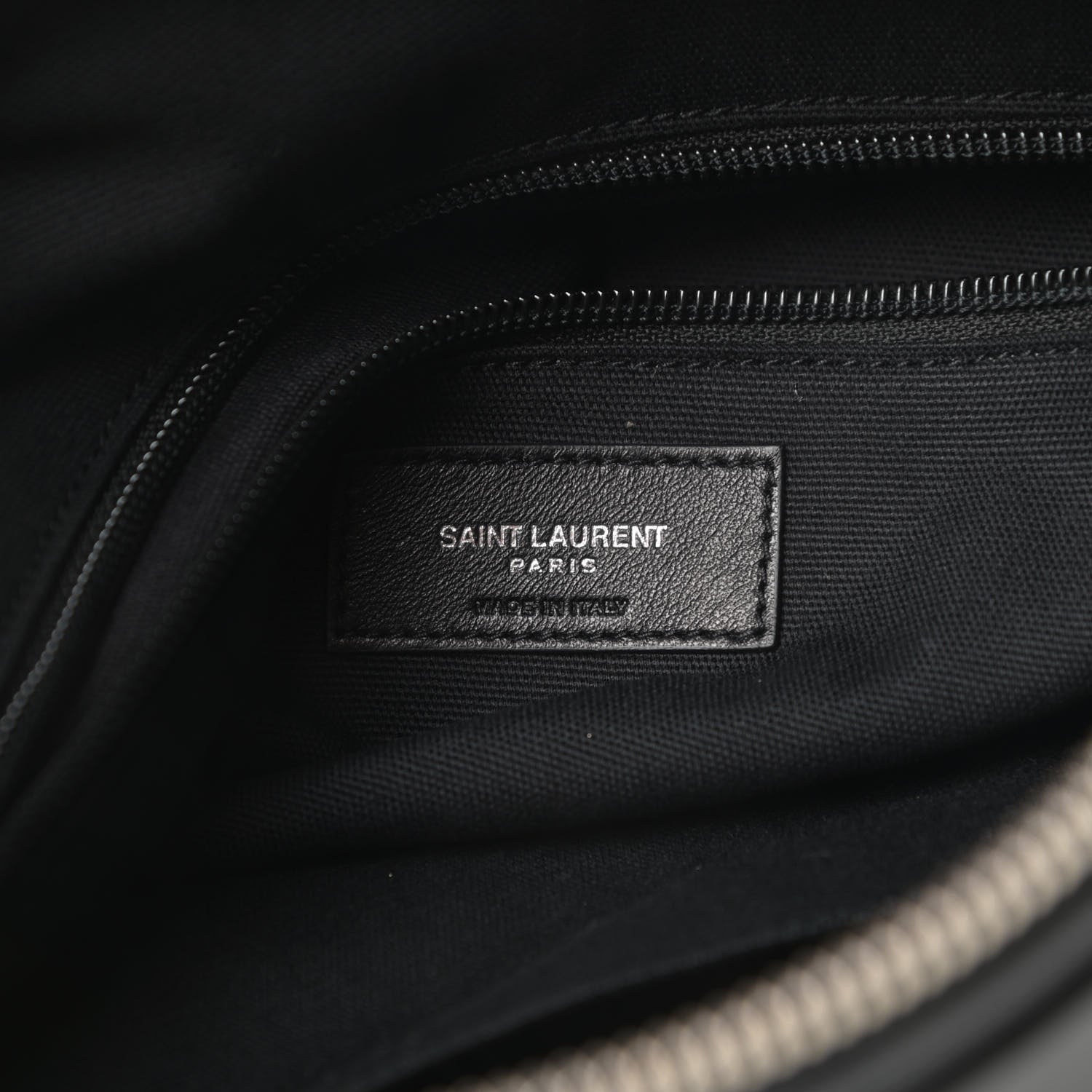 Saint Laurent Canvas Calfskin Belted Flat Messenger Bag Black 6 of 11