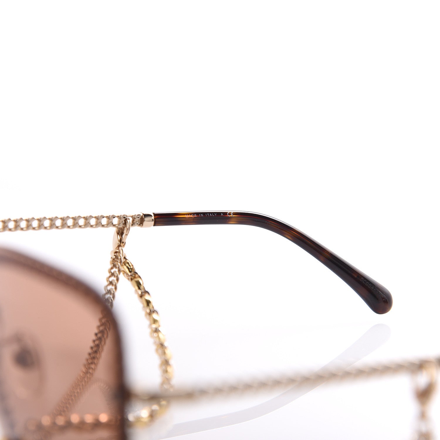 Chanel Metal Removable Chain Square Sunglasses 4244 Light Brown 5 of 7